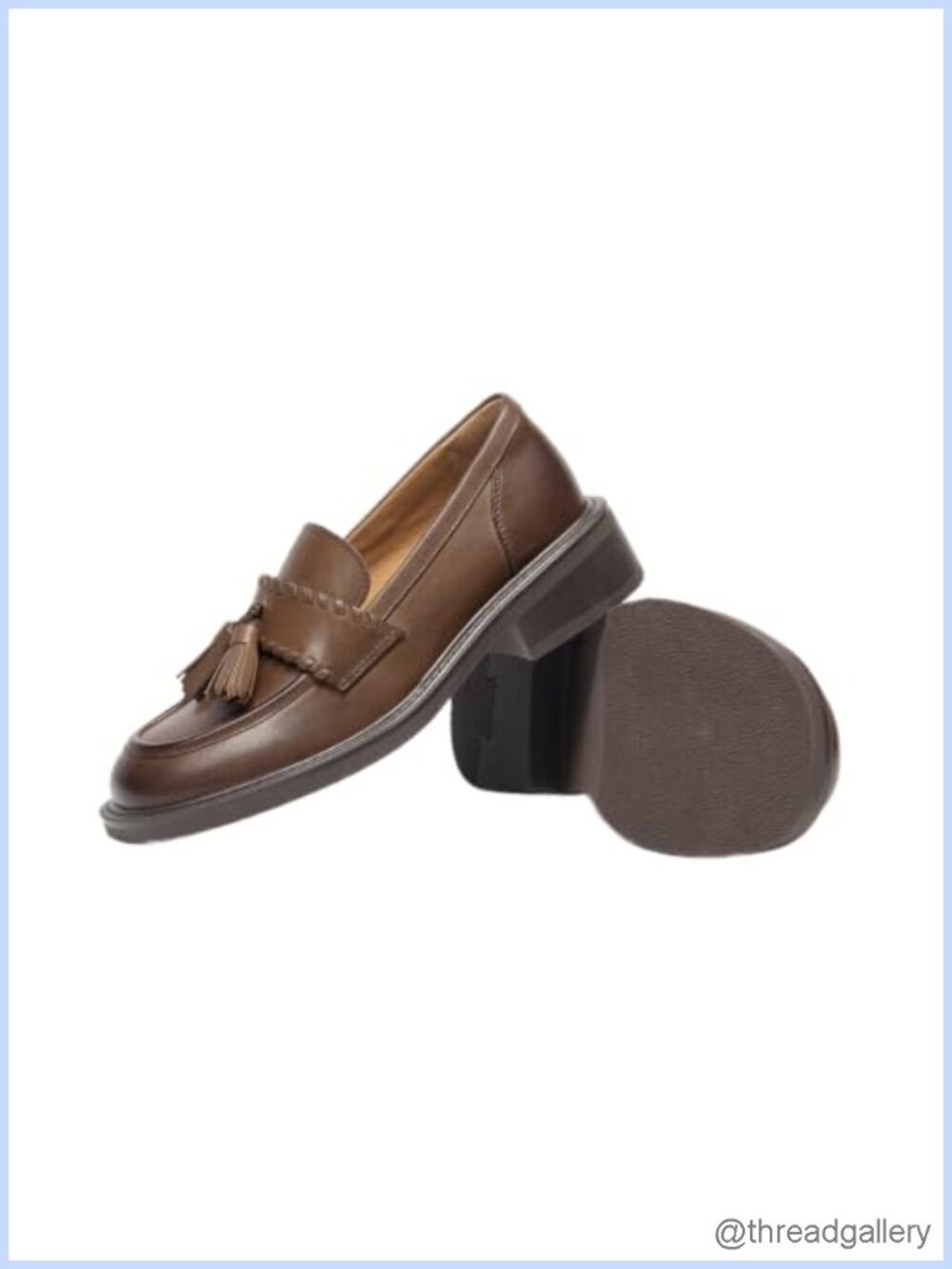 Tassel Platform Leather Loafers Calfskin Chunky Penny Slip On Business Casual